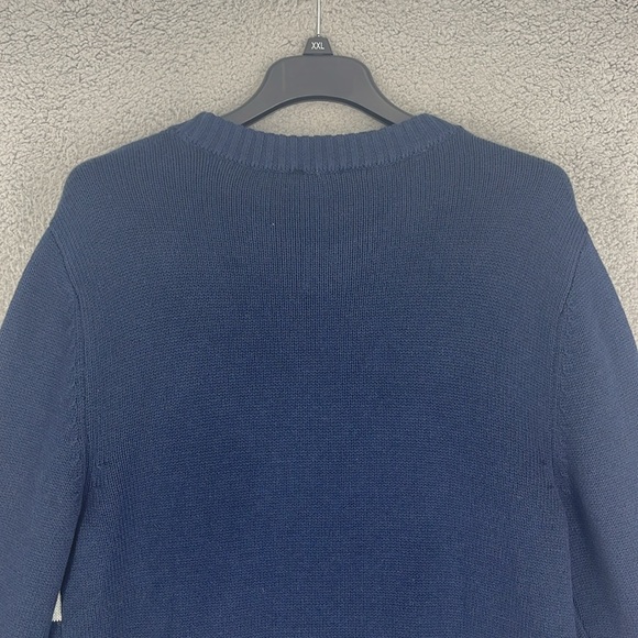 Express blue crew neck long sleeve tree’s scene sweater mens medium pullover - Picture 12 of 13